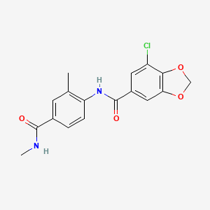 7-chloro-N-[2-methyl-4-(methylcarbamoyl)phenyl]-1,3-benzodioxole-5-carboxamide