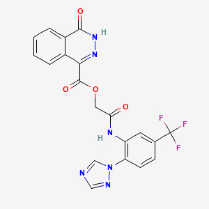 molecular formula C20H13F3N6O4 B7562217 [2-oxo-2-[2-(1,2,4-triazol-1-yl)-5-(trifluoromethyl)anilino]ethyl] 4-oxo-3H-phthalazine-1-carboxylate 