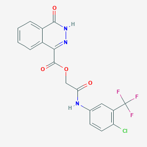 molecular formula C18H11ClF3N3O4 B7562227 [2-[4-chloro-3-(trifluoromethyl)anilino]-2-oxoethyl] 4-oxo-3H-phthalazine-1-carboxylate 