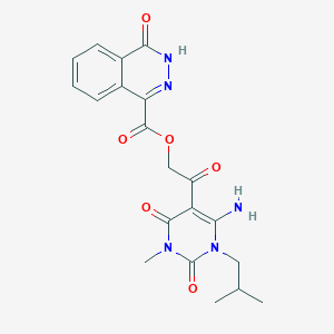 molecular formula C20H21N5O6 B7562247 [2-[4-amino-1-methyl-3-(2-methylpropyl)-2,6-dioxopyrimidin-5-yl]-2-oxoethyl] 4-oxo-3H-phthalazine-1-carboxylate 