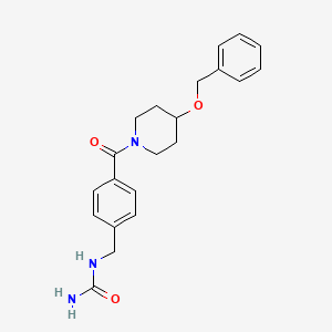 molecular formula C21H25N3O3 B7562266 [4-(4-Phenylmethoxypiperidine-1-carbonyl)phenyl]methylurea 