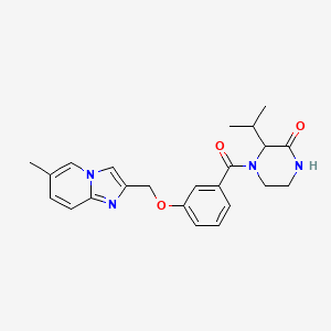 4-[3-[(6-Methylimidazo[1,2-a]pyridin-2-yl)methoxy]benzoyl]-3-propan-2-ylpiperazin-2-one