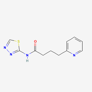 molecular formula C11H12N4OS B7562293 4-pyridin-2-yl-N-(1,3,4-thiadiazol-2-yl)butanamide 
