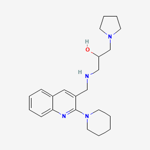 molecular formula C22H32N4O B7562309 1-[(2-Piperidin-1-ylquinolin-3-yl)methylamino]-3-pyrrolidin-1-ylpropan-2-ol 