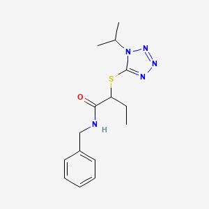 molecular formula C15H21N5OS B7562311 N-benzyl-2-(1-propan-2-yltetrazol-5-yl)sulfanylbutanamide 