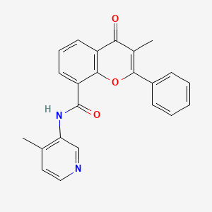 molecular formula C23H18N2O3 B7562316 3-methyl-N-(4-methylpyridin-3-yl)-4-oxo-2-phenylchromene-8-carboxamide 