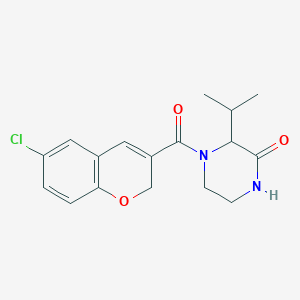 molecular formula C17H19ClN2O3 B7562331 4-(6-chloro-2H-chromene-3-carbonyl)-3-propan-2-ylpiperazin-2-one 