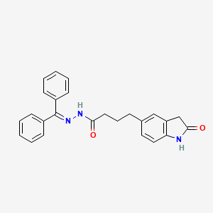 molecular formula C25H23N3O2 B7562363 N-(benzhydrylideneamino)-4-(2-oxo-1,3-dihydroindol-5-yl)butanamide 