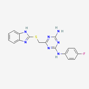 6-(1H-benzimidazol-2-ylsulfanylmethyl)-2-N-(4-fluorophenyl)-1,3,5-triazine-2,4-diamine