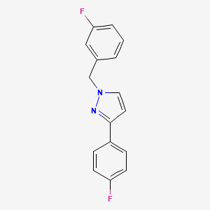 molecular formula C16H12F2N2 B7562403 3-(4-Fluorophenyl)-1-[(3-fluorophenyl)methyl]pyrazole 