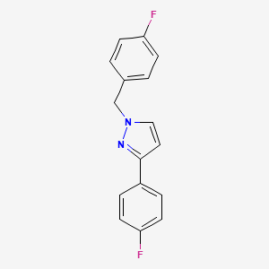 molecular formula C16H12F2N2 B7562417 3-(4-Fluorophenyl)-1-[(4-fluorophenyl)methyl]pyrazole 