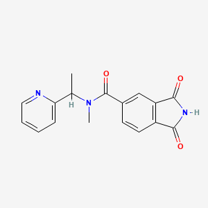 N-methyl-1,3-dioxo-N-(1-pyridin-2-ylethyl)isoindole-5-carboxamide