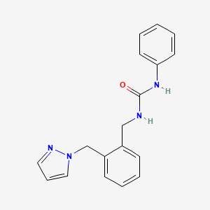 molecular formula C18H18N4O B7562461 1-Phenyl-3-[[2-(pyrazol-1-ylmethyl)phenyl]methyl]urea 
