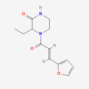 molecular formula C13H16N2O3 B7562502 3-ethyl-4-[(E)-3-(furan-2-yl)prop-2-enoyl]piperazin-2-one 