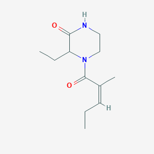 molecular formula C12H20N2O2 B7562506 3-ethyl-4-[(Z)-2-methylpent-2-enoyl]piperazin-2-one 