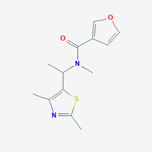 molecular formula C13H16N2O2S B7562515 N-[1-(2,4-dimethyl-1,3-thiazol-5-yl)ethyl]-N-methylfuran-3-carboxamide 