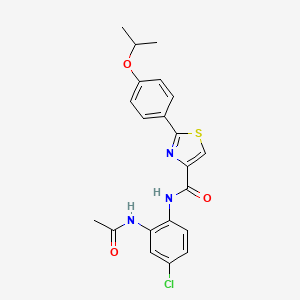 N-(2-acetamido-4-chlorophenyl)-2-(4-propan-2-yloxyphenyl)-1,3-thiazole-4-carboxamide