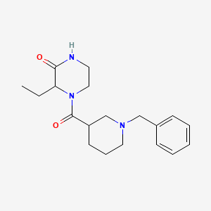 molecular formula C19H27N3O2 B7562530 4-(1-Benzylpiperidine-3-carbonyl)-3-ethylpiperazin-2-one 