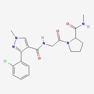 3-(2-chlorophenyl)-1-methyl-N-[2-[2-(methylcarbamoyl)pyrrolidin-1-yl]-2-oxoethyl]pyrazole-4-carboxamide
