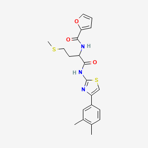 N-[1-[[4-(3,4-dimethylphenyl)-1,3-thiazol-2-yl]amino]-4-methylsulfanyl-1-oxobutan-2-yl]furan-2-carboxamide