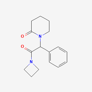 molecular formula C16H20N2O2 B7562582 1-[2-(Azetidin-1-yl)-2-oxo-1-phenylethyl]piperidin-2-one 