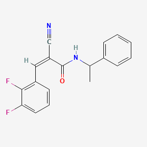 (Z)-2-cyano-3-(2,3-difluorophenyl)-N-(1-phenylethyl)prop-2-enamide