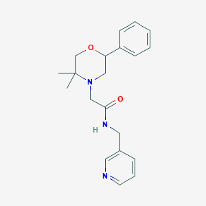 molecular formula C20H25N3O2 B7562616 2-(5,5-dimethyl-2-phenylmorpholin-4-yl)-N-(pyridin-3-ylmethyl)acetamide 