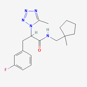 3-(3-fluorophenyl)-N-[(1-methylcyclopentyl)methyl]-2-(5-methyltetrazol-1-yl)propanamide
