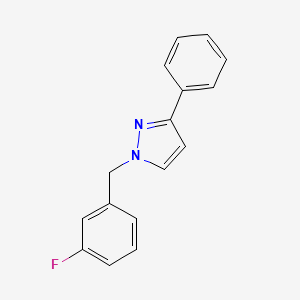 molecular formula C16H13FN2 B7562671 1-[(3-Fluorophenyl)methyl]-3-phenylpyrazole 