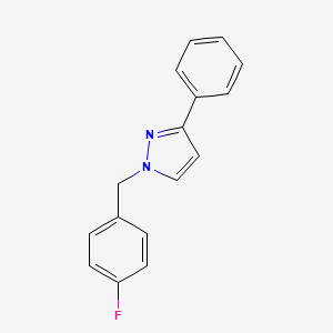 molecular formula C16H13FN2 B7562678 1-[(4-Fluorophenyl)methyl]-3-phenylpyrazole 