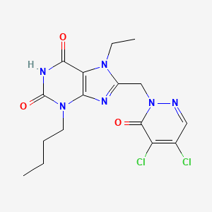 3-Butyl-8-[(4,5-dichloro-6-oxopyridazin-1-yl)methyl]-7-ethylpurine-2,6-dione
