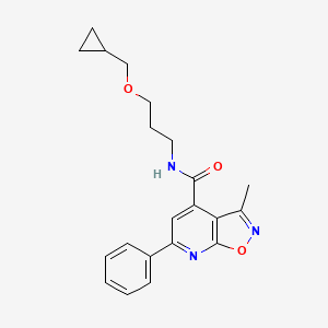 molecular formula C21H23N3O3 B7562724 N-[3-(cyclopropylmethoxy)propyl]-3-methyl-6-phenyl-[1,2]oxazolo[5,4-b]pyridine-4-carboxamide 