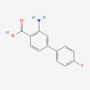 molecular formula C13H10FNO2 B7562736 3-Amino-4'-fluorobiphenyl-4-carboxylic acid 