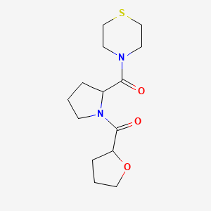molecular formula C14H22N2O3S B7562738 [1-(Oxolane-2-carbonyl)pyrrolidin-2-yl]-thiomorpholin-4-ylmethanone 
