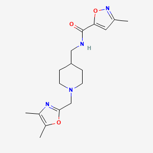 molecular formula C17H24N4O3 B7562754 N-[[1-[(4,5-dimethyl-1,3-oxazol-2-yl)methyl]piperidin-4-yl]methyl]-3-methyl-1,2-oxazole-5-carboxamide 