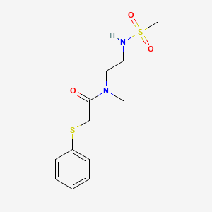 molecular formula C12H18N2O3S2 B7562808 N-[2-(methanesulfonamido)ethyl]-N-methyl-2-phenylsulfanylacetamide 