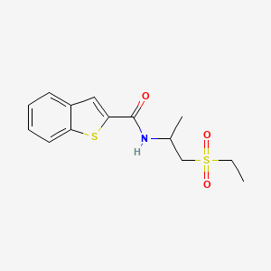 molecular formula C14H17NO3S2 B7562864 N-(1-ethylsulfonylpropan-2-yl)-1-benzothiophene-2-carboxamide 