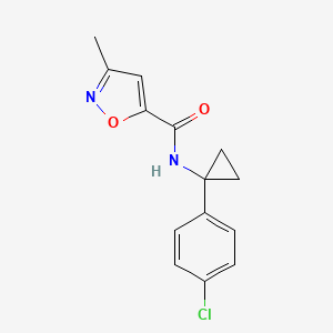 molecular formula C14H13ClN2O2 B7562894 N-[1-(4-chlorophenyl)cyclopropyl]-3-methyl-1,2-oxazole-5-carboxamide 
