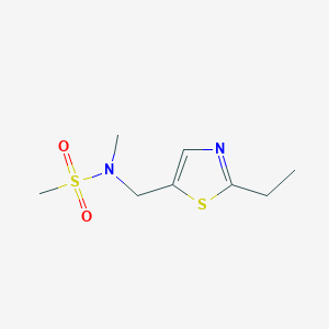 molecular formula C8H14N2O2S2 B7562916 N-[(2-ethyl-1,3-thiazol-5-yl)methyl]-N-methylmethanesulfonamide 