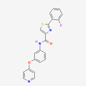 molecular formula C21H14FN3O2S B7562925 2-(2-fluorophenyl)-N-(3-pyridin-4-yloxyphenyl)-1,3-thiazole-4-carboxamide 