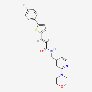 (E)-3-[5-(4-fluorophenyl)thiophen-2-yl]-N-[(2-morpholin-4-ylpyridin-4-yl)methyl]prop-2-enamide