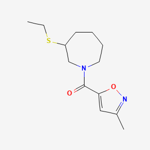 (3-Ethylsulfanylazepan-1-yl)-(3-methyl-1,2-oxazol-5-yl)methanone