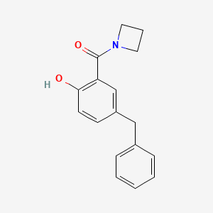 molecular formula C17H17NO2 B7562947 Azetidin-1-yl-(5-benzyl-2-hydroxyphenyl)methanone 