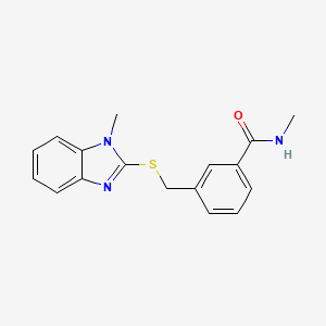 molecular formula C17H17N3OS B7562961 N-methyl-3-[(1-methylbenzimidazol-2-yl)sulfanylmethyl]benzamide 
