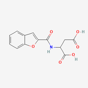 molecular formula C13H11NO6 B7562972 2-(1-Benzofuran-2-carbonylamino)butanedioic acid 