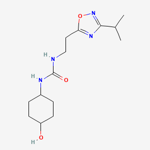 molecular formula C14H24N4O3 B7563007 1-(4-Hydroxycyclohexyl)-3-[2-(3-propan-2-yl-1,2,4-oxadiazol-5-yl)ethyl]urea 