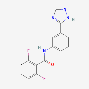 molecular formula C15H10F2N4O B7563008 2,6-difluoro-N-[3-(1H-1,2,4-triazol-5-yl)phenyl]benzamide 