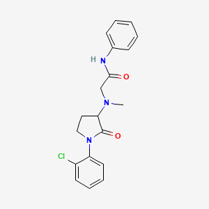 molecular formula C19H20ClN3O2 B7563014 2-[[1-(2-chlorophenyl)-2-oxopyrrolidin-3-yl]-methylamino]-N-phenylacetamide 