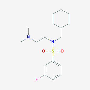 molecular formula C17H27FN2O2S B7563021 N-(cyclohexylmethyl)-N-[2-(dimethylamino)ethyl]-3-fluorobenzenesulfonamide 