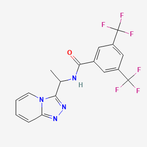 molecular formula C17H12F6N4O B7563043 N-[1-([1,2,4]triazolo[4,3-a]pyridin-3-yl)ethyl]-3,5-bis(trifluoromethyl)benzamide 